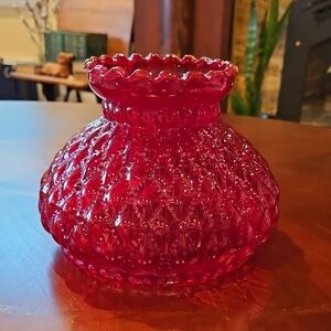Red Textured Glass Decorative Vase - Home Accents